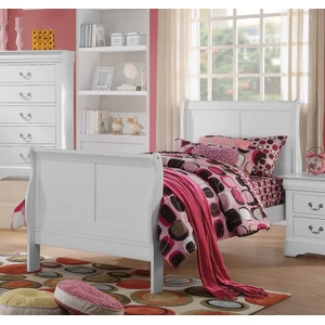 ACME Louis Philippe III Youth Sleigh Bed, White