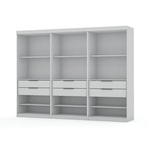 Manhattan Comfort Mulberry Open 3 Sectional Modem Wardrobe Closet w/6 Drawers, Set of 3