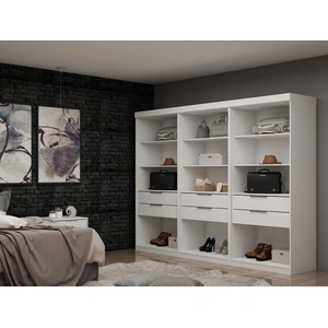 Manhattan Comfort Mulberry Open 3 Sectional Modem Wardrobe Closet w/6 Drawers, Set of 3