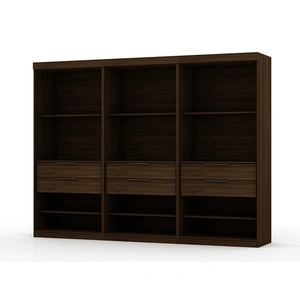 Manhattan Comfort Mulberry Open 3 Sectional Modem Wardrobe Closet w/6 Drawers, Set of 3