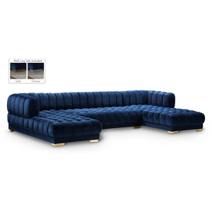 Meridian Furniture Gwen 143-inch 3-Piece Velvet Sectional