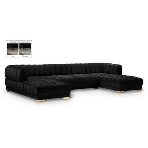 Meridian Furniture Gwen 143-inch 3-Piece Velvet Sectional