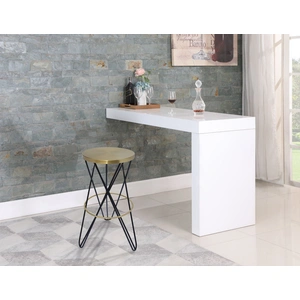 Meridian Furniture Mercury Iron Bar Stool with Brushed Gold Seat