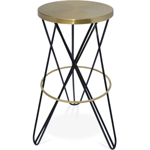Meridian Furniture Mercury Iron Bar Stool with Brushed Gold Seat