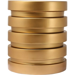 Meridian Furniture Levels Round Brushed Iron End Table, Gold