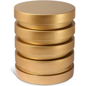 Meridian Furniture Levels Round Brushed Iron End Table, Gold