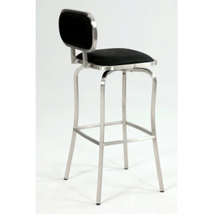 Chintaly Imports 1192 Modern Swivel PU Bar Stool, Black