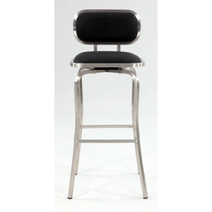 Chintaly Imports 1192 Modern Swivel PU Bar Stool, Black