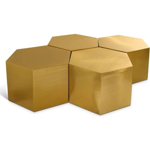 Meridian Furniture Hexagon 4-Piece Metal Modular Coffee Table