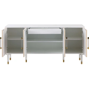 Meridian Furniture Jive 4-Door Sideboard, White/Birch