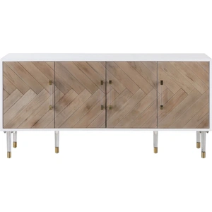 Meridian Furniture Jive 4-Door Sideboard, White/Birch
