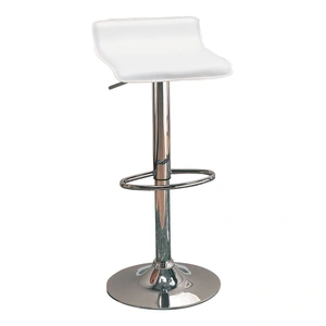 Coaster Bidwell Letherette Backless Bar Stool with Adjustable Chrome Base, White/Chrome (Set of 2)