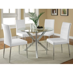 Coaster Vance Glass Top Dining Table with X-cross Chrome Base, Clear/Chrome