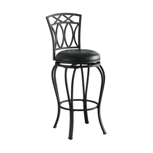 Coaster Adamsville Leatherette Swivel Bar Stool with Metal Base, Black