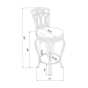 Coaster Adamsville Leatherette Swivel Bar Stool with Metal Base, Black