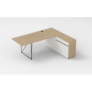 NARBUTAS Air Office Desk w/Extended Top & Left Cabinet
