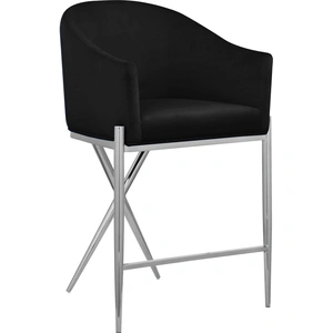 Meridian Furniture Xavier Counter Stool with Chrome Metal Legs