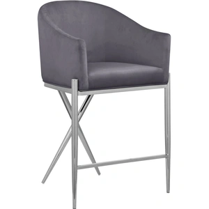 Meridian Furniture Xavier Counter Stool with Chrome Metal Legs