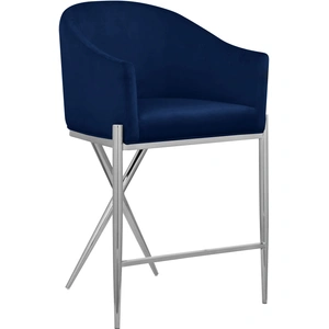 Meridian Furniture Xavier Counter Stool with Chrome Metal Legs