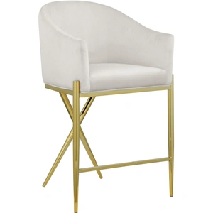 Meridian Furniture Xavier Counter Stool with Gold Metal Legs