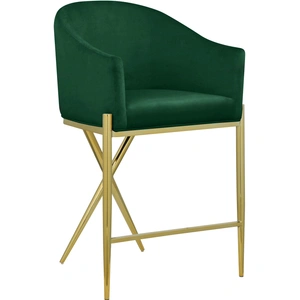 Meridian Furniture Xavier Counter Stool with Gold Metal Legs