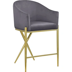 Meridian Furniture Xavier Counter Stool with Gold Metal Legs
