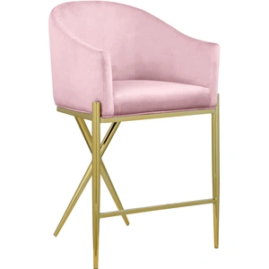 Meridian Furniture Xavier Counter Stool with Gold Metal Legs
