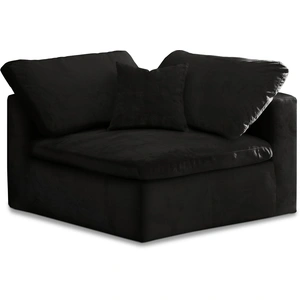 Meridian Furniture Cozy Velvet Modular Fiber Filled Comfort Overstuffed Corner Chair