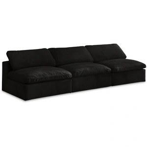 Meridian Furniture Cozy 117-inch Armless Velvet Comfort Modular Sofa
