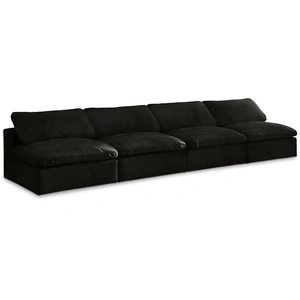 Meridian Furniture Cozy 156-inch Armless Velvet Comfort Modular Sofa