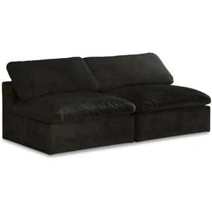 Meridian Furniture Cozy 78-inch Armless Velvet Comfort Modular Sofa
