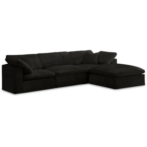 Meridian Furniture Cozy 119-inch 4-Piece Velvet Comfort Modular Sectional