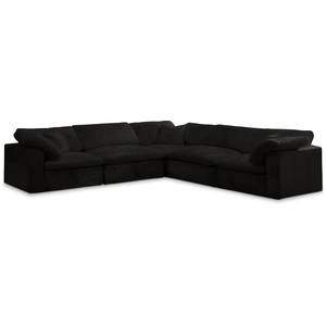 Meridian Furniture Cozy 119-inch 5-Piece Velvet Comfort Modular Sectional