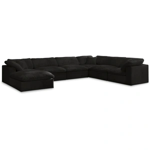 Meridian Furniture Cozy 158-inch 7-Piece Velvet Comfort Modular Sectional