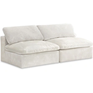 Meridian Furniture Cozy 78-inch Armless Velvet Comfort Modular Sofa