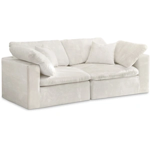 Meridian Furniture Cozy 80-inch Velvet Comfort Modular Sofa
