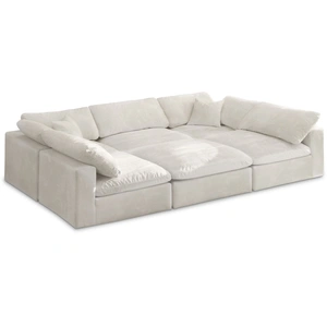Meridian Furniture Cozy 119-inch 6-Piece Velvet Comfort Modular Sectional