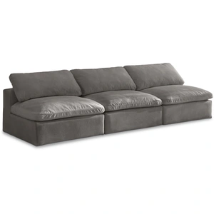 Meridian Furniture Cozy 117-inch Armless Velvet Comfort Modular Sofa
