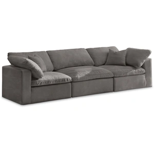 Meridian Furniture Cozy 119-inch Velvet Comfort Modular Sofa