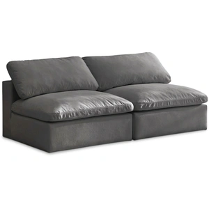 Meridian Furniture Cozy 78-inch Armless Velvet Comfort Modular Sofa