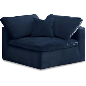 Meridian Furniture Cozy Velvet Modular Fiber Filled Comfort Overstuffed Corner Chair