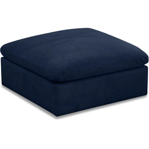 Meridian Furniture Cozy Velvet Modular Fiber Filled Comfort Overstuffed Ottoman