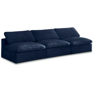 Meridian Furniture Cozy 117-inch Armless Velvet Comfort Modular Sofa