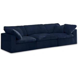 Meridian Furniture Cozy 119-inch Velvet Comfort Modular Sofa