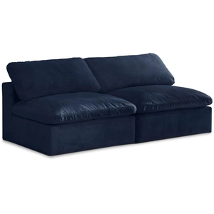 Meridian Furniture Cozy 78-inch Armless Velvet Comfort Modular Sofa