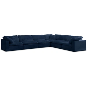 Meridian Furniture Cozy 158-inch 6-Piece Velvet Comfort Modular Sectional
