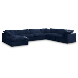 Meridian Furniture Cozy 158-inch 7-Piece Velvet Comfort Modular Sectional