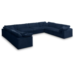 Meridian Furniture Cozy 158-inch 8-Piece Velvet Comfort Modular Sectional
