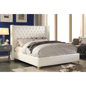 Meridian Furniture Soho Bonded Leather Bed, White