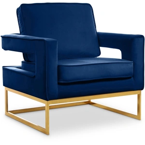 Meridian Furniture Noah Velvet Accent Chair with Gold Stainless Steel Base